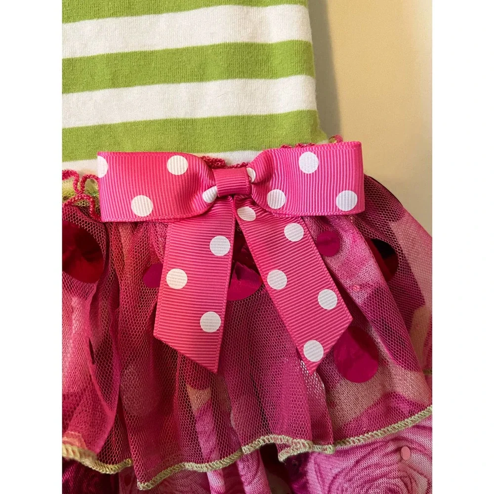 18 Month Bonnie Baby Ruffle Dress - Green/Pink/Sparkles - Many Patterns - Picture 3 of 7